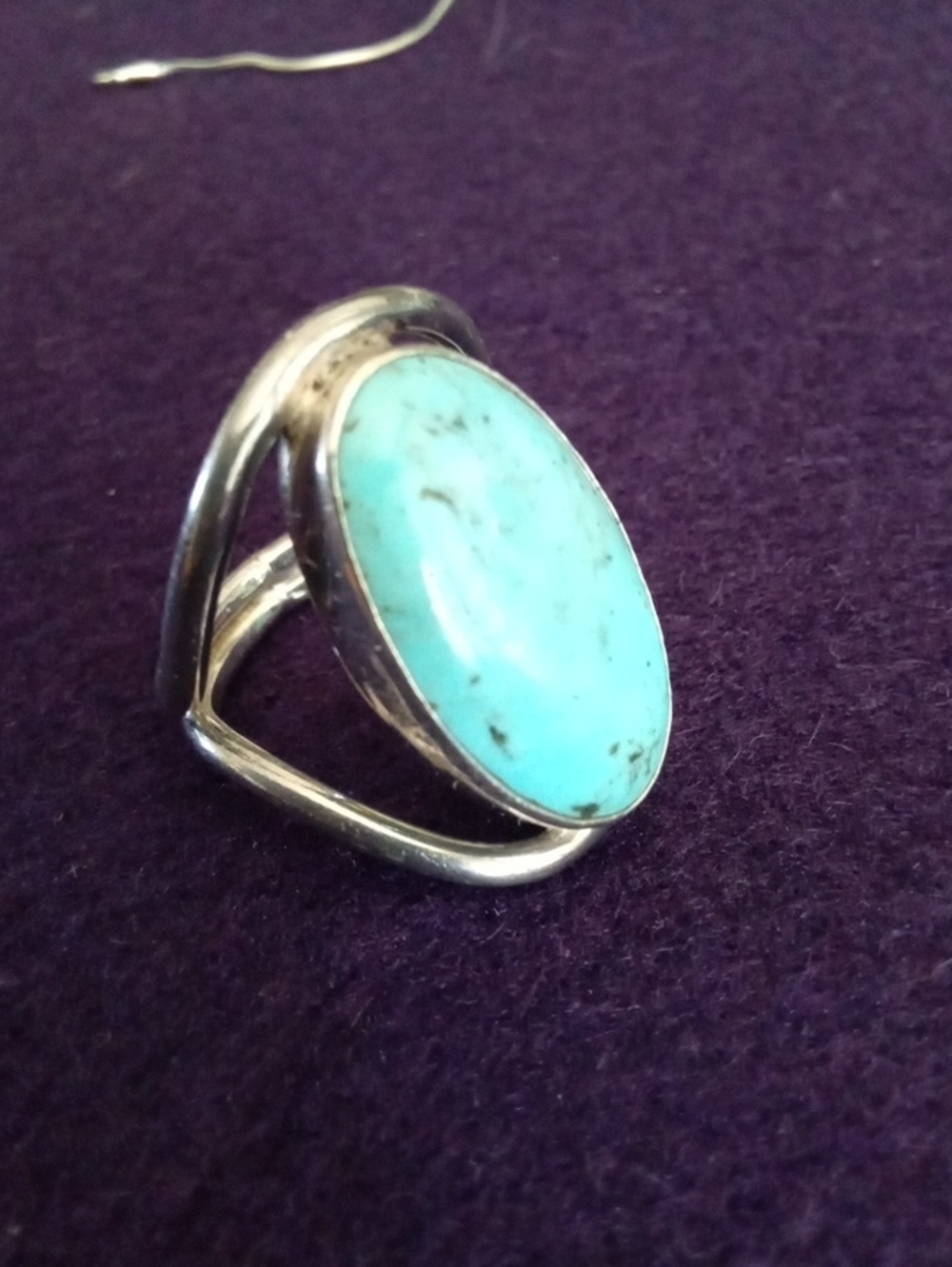 Womens Sterling Silver Turquoise Ring